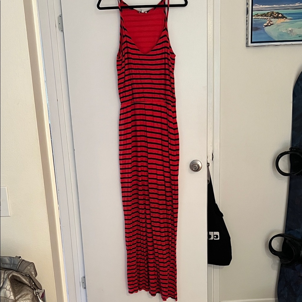 Splendid Red and Black Striped Maxi Dress